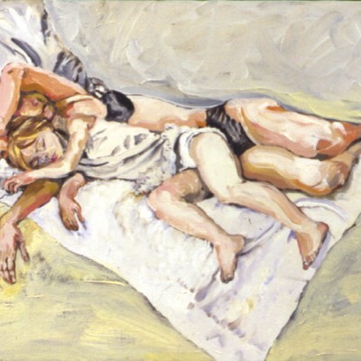 Dixie Sleeping 1998  oil on canvas 20X40