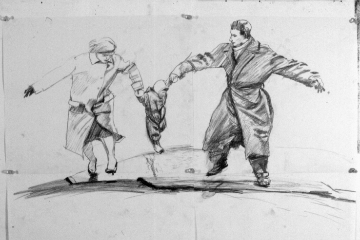 Jump 1988 graphite on paper Private Collection