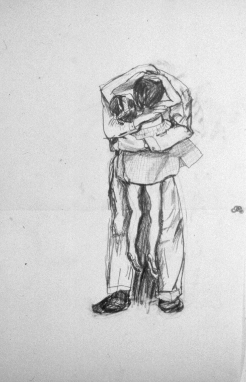 Study for Embrace 1989 graphite on paper